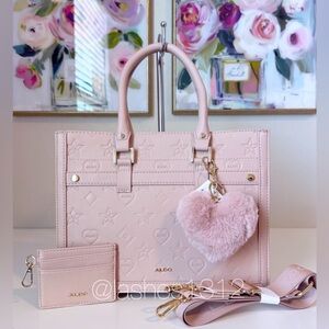 ALDO Bag Monogram Tote - Blush Pink